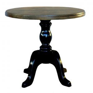 Stół okrągły na jednej nodze czarny